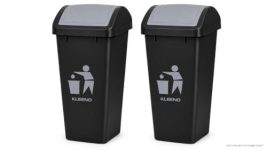 Cello Plastic Garbage Swing-Lid Dustbin 48 Ltr, GREY/GREY (COMBO)