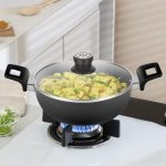 Borosil 2 L (22 cm) Hard Anodized Deep Kadai with Glass Lid | Aluminium Grade 3003 | Glossy Exterior & Matt Interior | Even Heat Distribution | Easy to Clean | 5 Years Warranty