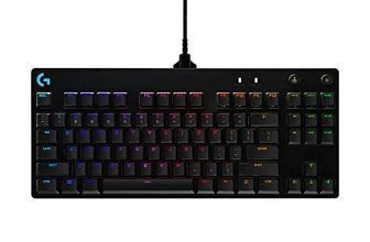 Logitech G PRO Mechanical Gaming Keyboard, Ultra Portable Tenkeyless Design, Detachable Micro USB Cable, 16.8 Million Color LIGHTSYNC RGB Backlit Keys,Black