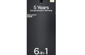 Godrej 415L 1 Star| New Launch| 5 Years Comprehensive Warranty| 95%+ Food Surface Disinfection| 6-in1 Freezer Convertible| Frost Free Double Door Refrigerator (RF EON 416AN RCI GR BK, Graphite Black)