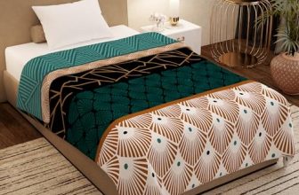 Story@Home Premium Plush Summer Double Bed Dohar/AC Blanket – Teal & Black | Geometric, 300 GSM Reversible Lightweight Cozy Soft for Bed, Sofa, Couch, Travel & Camping | 220×240 cm