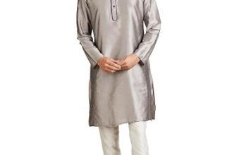 Amazon Brand – Symbol Men’s Kurta Sets (Sy-A22-Mna-Etk-01A_L.Grey_L)