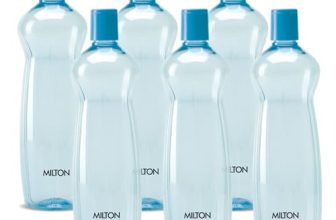 MILTON Pacific Pack of 6 Water Bottles, 1 Litre Each, Reusable Plastic Fridge Bottle Set, BPA Free and Leak Proof Bottles for Travel, Work, Blue
