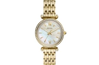 Fossil Women Stainless Steel Analog White Dial Watch-Es4735, Band Color-Gold