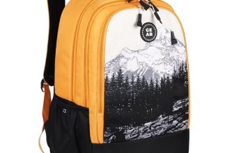 Gear Alpine 19″/39L Large Water Resistant School Bag/College Bag/Casual 4 Compartment Backpack/Daypack/Travel 4 Compartment Backpack/Kids Bag for Boys/Girls (Yellow-Black)