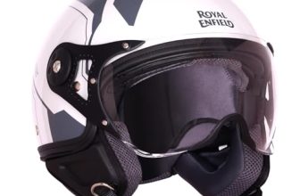 Royal Enfield Airforce 1901 Open Face Helmet | Certification: ISI & DOT | High Impact Grade ABS Shell | High Strength EPS Liner for Added Strength| Sleek Aviator Inspired Design | Gray (M) 58 CM