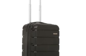 Teakwood Leathers Unisex Trolley Bag, Hard Cabin Trolley Small, 55 CM Polypropylene Trolley Bag for Travel, Lock System 360° 8 Rotating Wheel (S, Black)