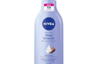NIVEA Shea Smooth Body Lotion | Hyaluronic Acid & Shea Butter & Deep Nourish Serum Moisturizer | Lightweight Non-Greasy Body Cream | Body Moisturiser for 72H Hydration for Dry Skin | – 600ml