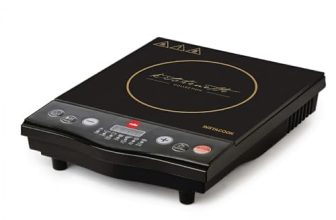 CELLO Blazing Instacook Induction Cooktop Stove 1600 Watts Black | Safe & Reliable, Customized Preset Menu, 8 Stage Power Settings, Overheat Protection | For All Types of Utensils | 1 Year Warranty