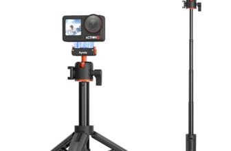 BRDRC Action 5 Pro Tripod Accessories, 21” Extension Rod Mini Table Desk Selfie Stick Portable Handle Grip Quick Release Stand with Cold Shoe for DJI Osmo Action 5 Pro 4 3 Camera