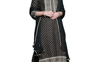INDO ERA Women’s Green Printed Straight Kurta Trousers With Dupatta Set_KH5GN8913S