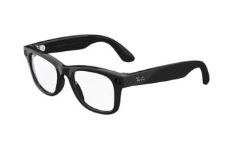 Ray-Ban Meta (Gen 1), Wayfarer, Large Shiny Black | Smart AI Glasses for Men, Women. 12 MP Ultra-Wide Camera, Open-Ear Speakers for Audio, Video Recording and Bluetooth. Clear Lenses. Wearable Tech.