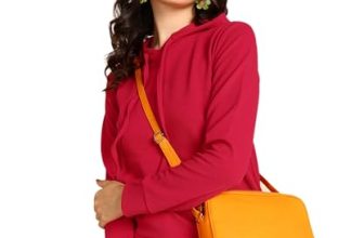 POPWINGS Casual Hooded Sweatshirt – Solid Red for Women – Latest Stylish Winter Wear