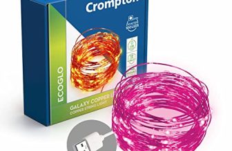 Crompton Galaxy Decoration Copper USB Powered String Fairy Lights with 100 Led Light (10 Meters / 32 Feet, Pink, Pack of 1)