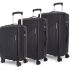 KAMILIANT by American Tourister Savvy|Trolley Bag Set of 3 (55+70+80 cms) for Travel| Hard Case Polypropylene (PP) Suitcase|360° 8-Wheel Spinner Luggage Trolley|Combination Lock|Black