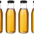 Amazon Brand – Solimo Glass Bottle with Airtight Cap (Transparent, 500 ml) – Set of 4