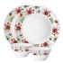 Cello Opalware Dazzle Series Scarlet Bliss Dinner Set, 35 Units | Opal Glass Dinner Set For 6 | Light-Weight, Daily Use Crockery Set For Dining | White Plate And Bowl Set