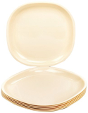 Signoraware BPA Free Plastic Square Full Plate | Microwave Safe | Crack Resistant | Ideal for Family Gatherings & Outdoor Activities | Best for Lunch, Breakfast & Dinner use (Set of 6 | OffWhite)
