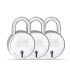 Link® Atoot Extra 70mm Padlocks 5Pcs Set | 1 Crore Key Combinations | Stainless Steel Body | Hardened Shackle | 9 Brass Levers | Made in India | 3 Silver Keys with Keychain | 3Kyes for Each Padlock