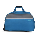 Aristocrat Enigma 52 Cm Polyester Softsided Cabin Size 2 Wheels Carry On Luggage Duffle Trolley Wheels – Blue, 28 Cm