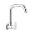 Amazon Basics Flexible Spout Kitchen Faucet | Cold-Only Single Lever Sink Tap with 360 Degree Swivel and Bendable Spout | Kitchen Use | Black and Chrome