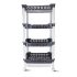 Nayasa Candy Rectangular Trolley 4 Layers | Kitchen Organizer | Stand for Kitchen | Shelf Organizer | Vegetable Basket for Onion,Potato |Vegetable Trolley with Wheels | 38 X 28 X 79 cm | Grey
