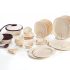 Cello Opalware Dazzle Scarlet Bliss Dinner Set, 19 Units, White