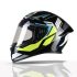TVS Racing Titan Series Full Face Helmet for Men | Premium Bike Helmets with ABS Shell, UV Paint | Quick Release System | Aerodynamic Design | DOT & ISI Certified (Blue & Yellow, XL)