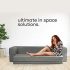 Home Centre Polyester Helios Clary Solid 3 Seater Sofa- Grey