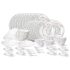 Larah by Borosil Boro Fluted Series Opalware Dinner Set | 63 Pieces for Family of 8 | Microwave & Dishwasher Safe | Bone-Ash Free | Crockery Set for Dining & Gifting | Plates & Bowls | White