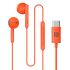 Portronics Conch Theta C in Ear Type C Wired Earphones with in Line HD Mic, Powerful Audio, 14.2mm Driver, Unique Earbuds Design, TPE Anti Tangle Wire, in line Controls, Wide Compatibility(Orange)